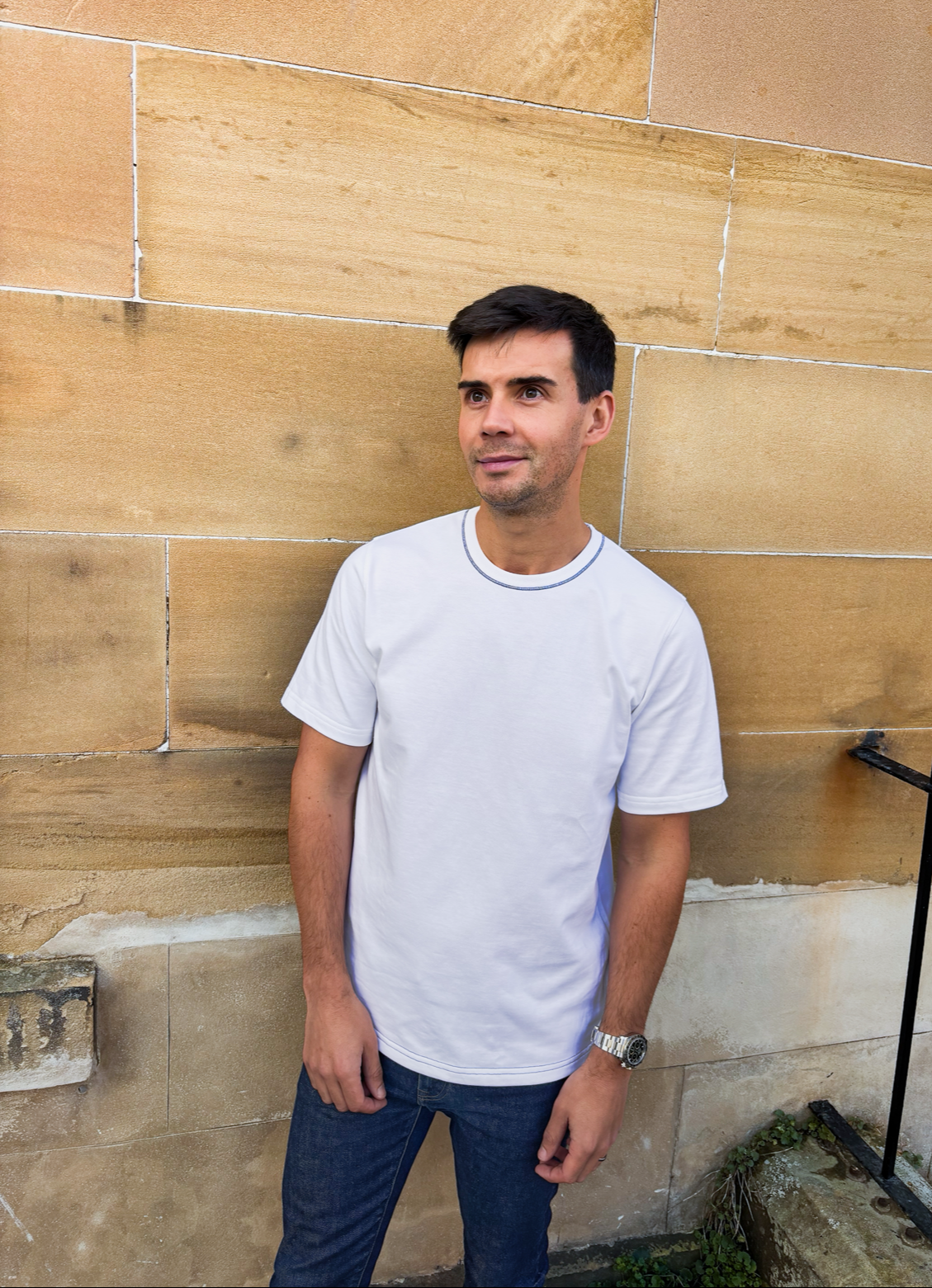 Steek - 300GSM Organic Cotton T-shirt Regular fit White / Blue